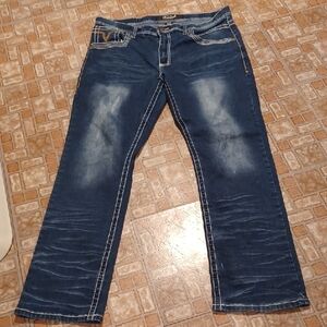 Men's Blue Jeans True Luck Men's Size 36x32